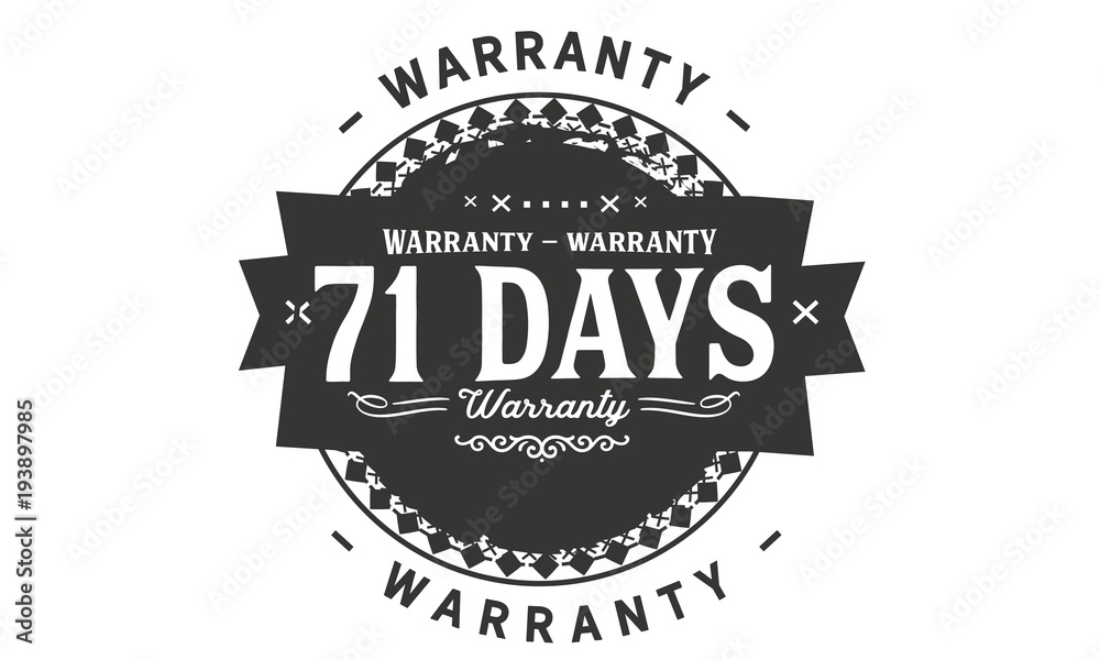 71 days warranty icon vintage rubber stamp guarantee