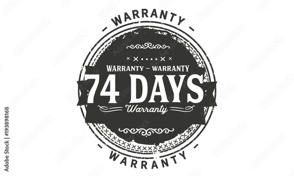 Obraz premium 74 days warranty icon vintage rubber stamp guarantee