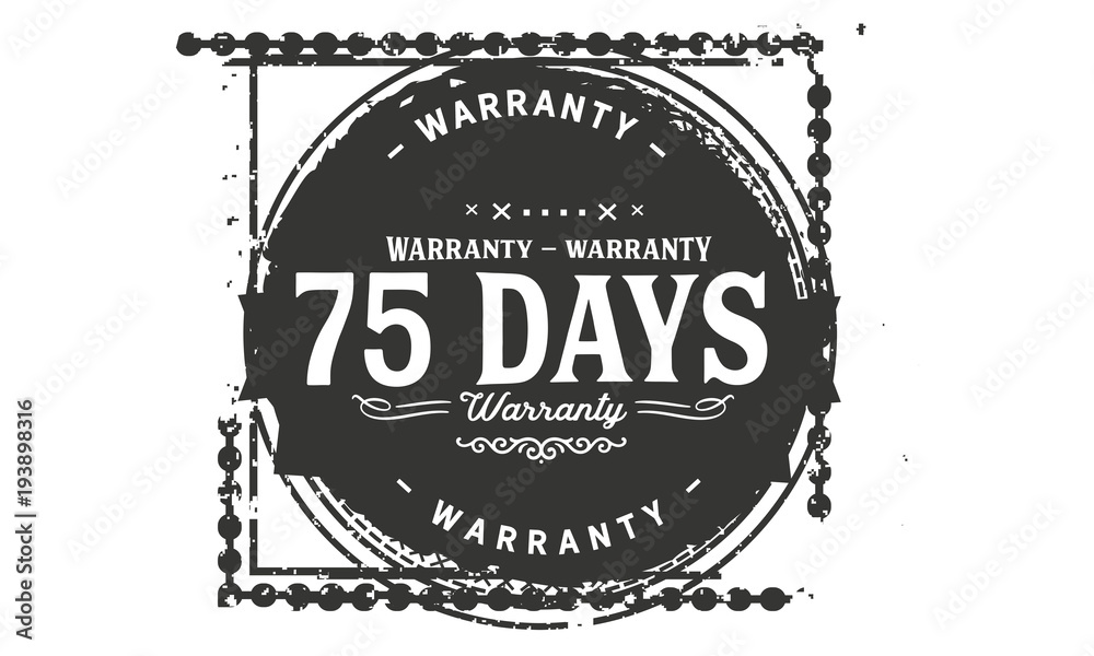 75 days warranty icon vintage rubber stamp guarantee