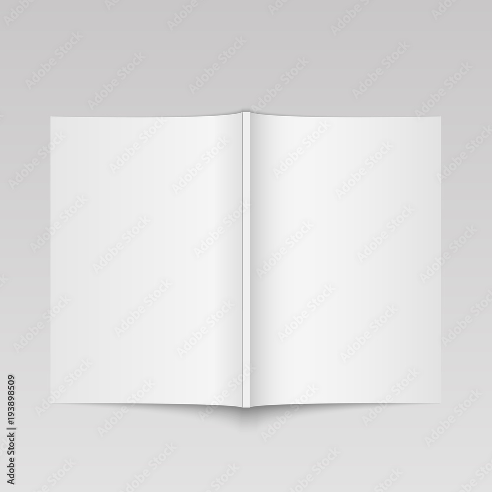 Blank open magazine mock up. Template for your design. Vector Blank open magazine mock up. Template for your design. Vector