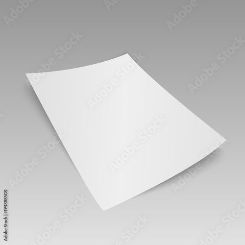 3D Flyer Mock-up Design   on grey background. Vector illustration