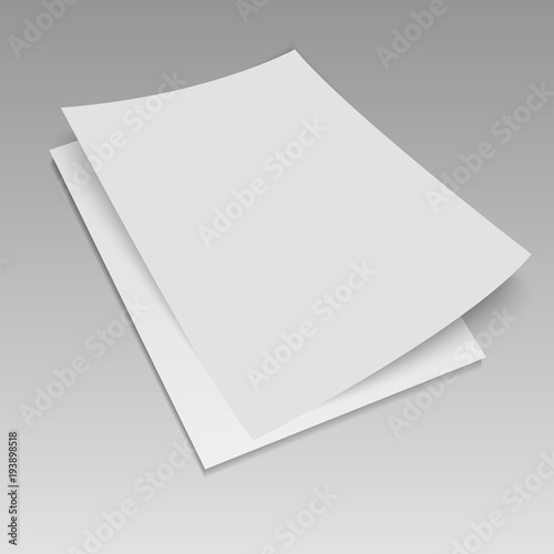 3D Flyer Mock-up Design   on grey background. Vector illustration