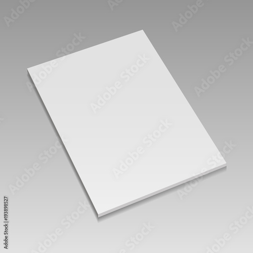 Realistic blank closed magazine mockup template. Vector.