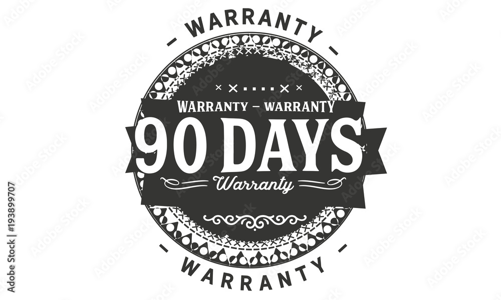 Fototapeta premium 90 days warranty icon vintage rubber stamp guarantee