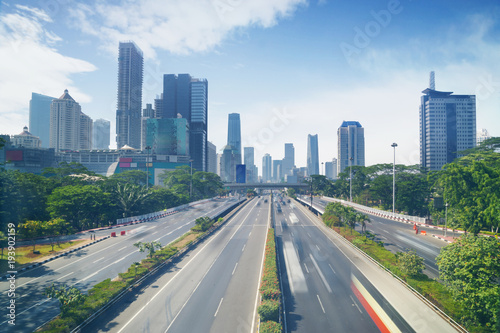 Busy highway in the Jakarta downtown © Creativa Images