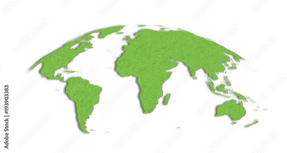 Green 3D World Map