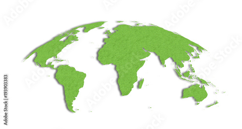 Green 3D World Map