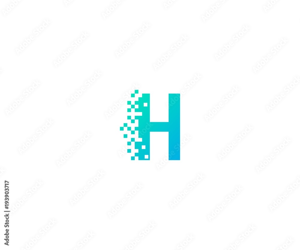 letter H logo. alphabet pixel motion logo template letter H logo. alphabet pixel motion logo template