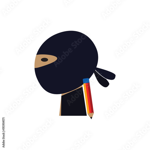 Pencil Ninja Logo Icon Design