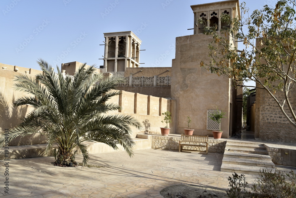 Fototapeta premium Al Fahidi Historical and Dubai Old Souq Neighbourhood, Dubai, United Arab Emirates