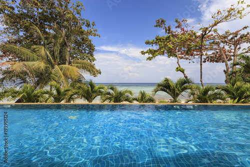 Infinity pool overlooking the beach in Phi Phi Don Island in Krabi  Thailand