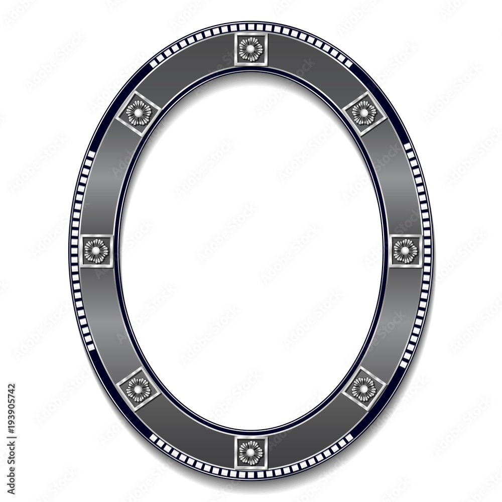 round frame silver color with shadow round frame silver color with shadow