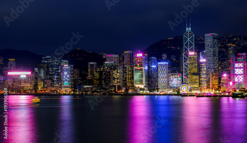 Photography Hong Kong Harbor View at night