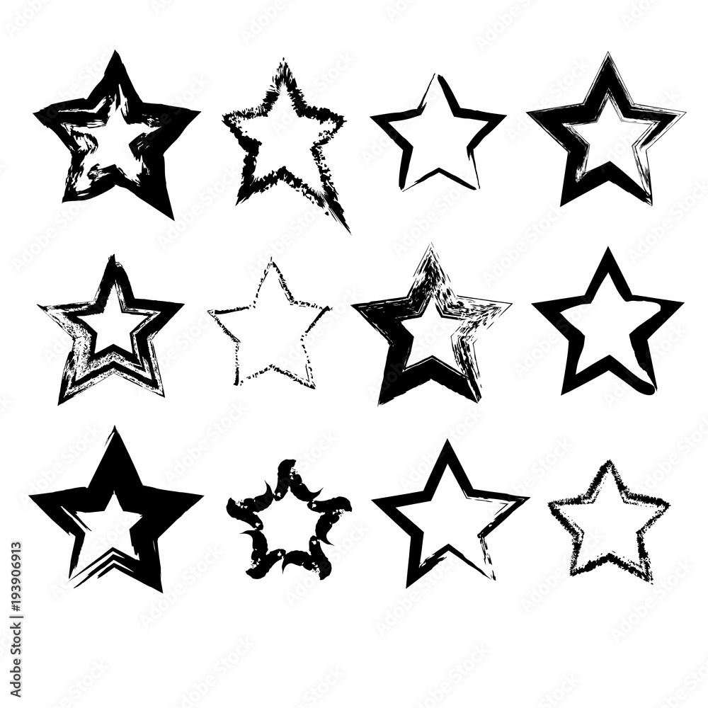 Collection of hand drawn stars Collection of hand drawn stars