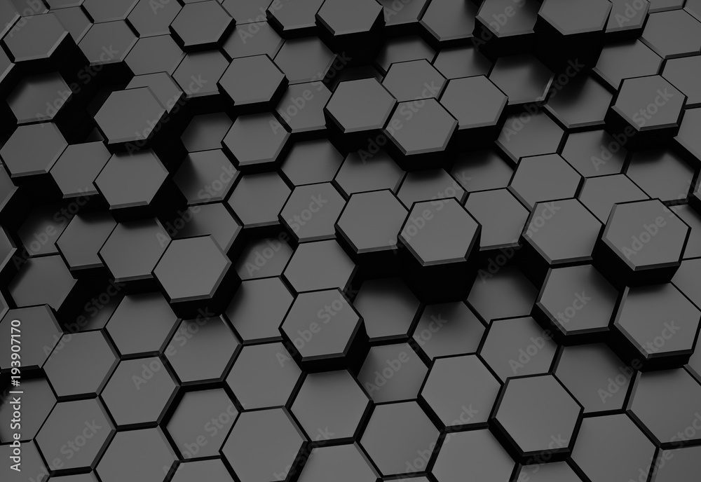 Black hexagon pattern - honeycomb concept Black hexagon pattern - honeycomb concept