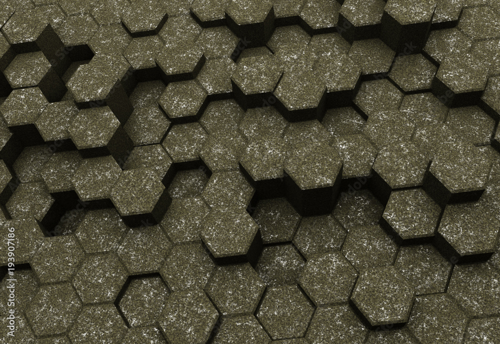 Green stone hexagon pattern - honeycomb concept Green stone hexagon pattern - honeycomb concept