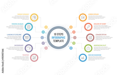 Infographic Template with Ten Steps