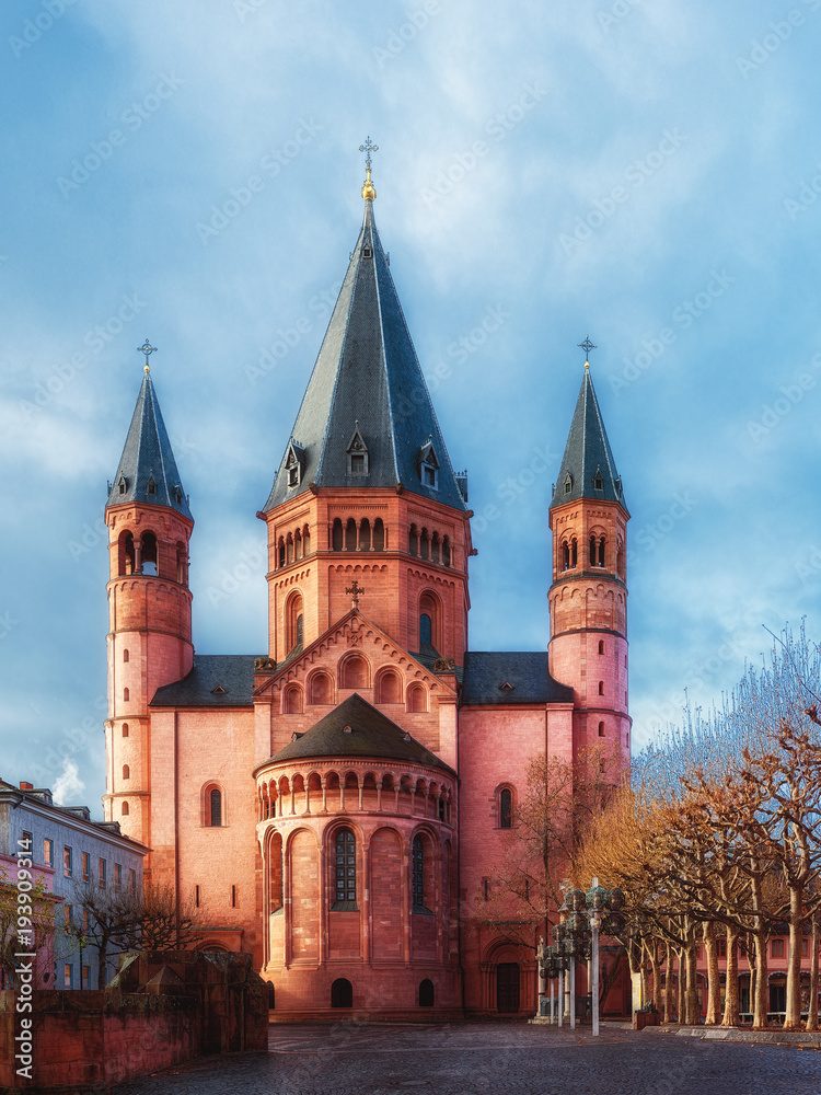 Mainz cathedral. Dom zu Mainz. The cathedral located in the old town of Mainz in Germany.