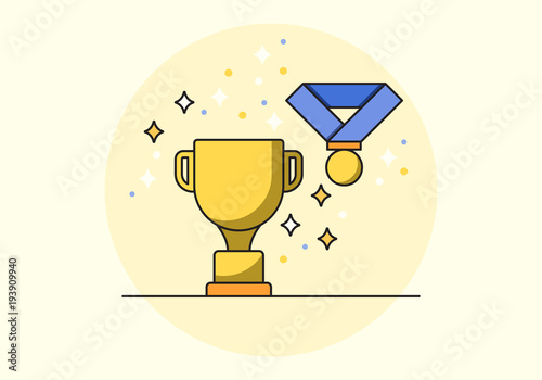 Golden Cup Success Symbol Background