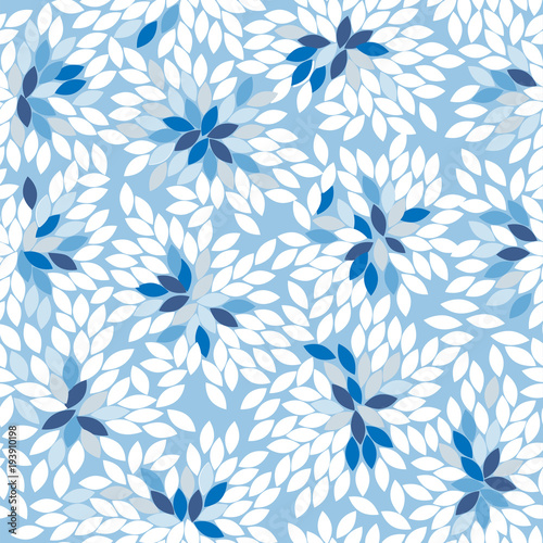 blue flowers, seamless pattern, vector2 photo