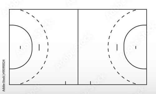 Canvas-taulu Field for handball. Outline of lines handball field.