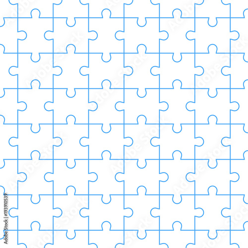 The concept of white puzzles. Design in a flat style. Collected puzzles. Vector illustration