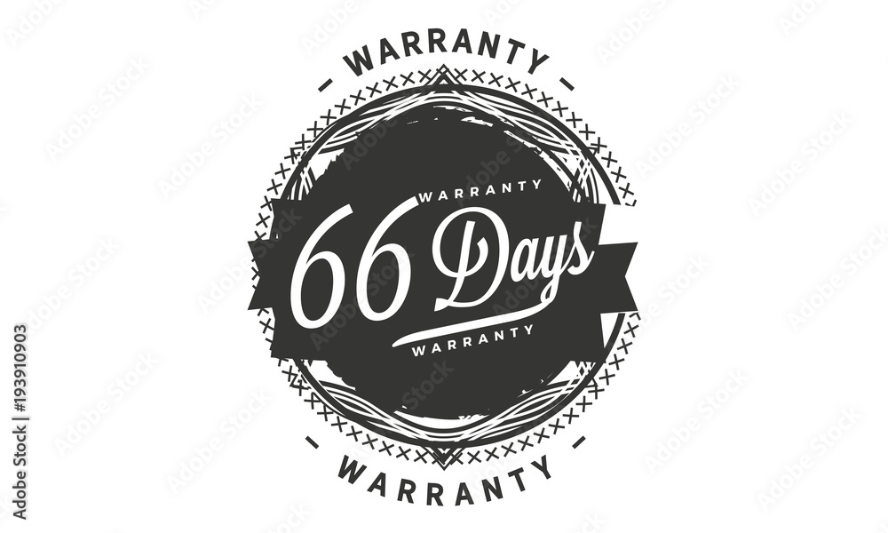 Fototapeta premium 66 days warranty icon vintage rubber stamp guarantee