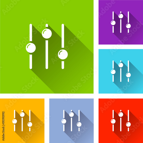 sliders icons with long shadow
