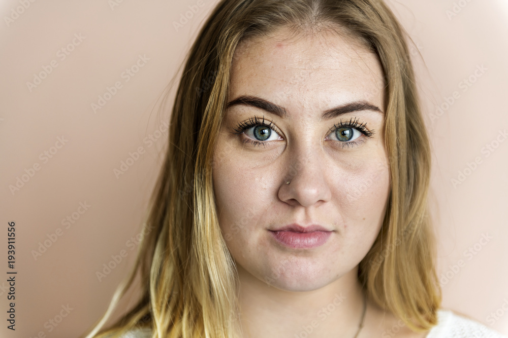 Portrait of cheerful Caucasian woman Portrait of cheerful Caucasian woman