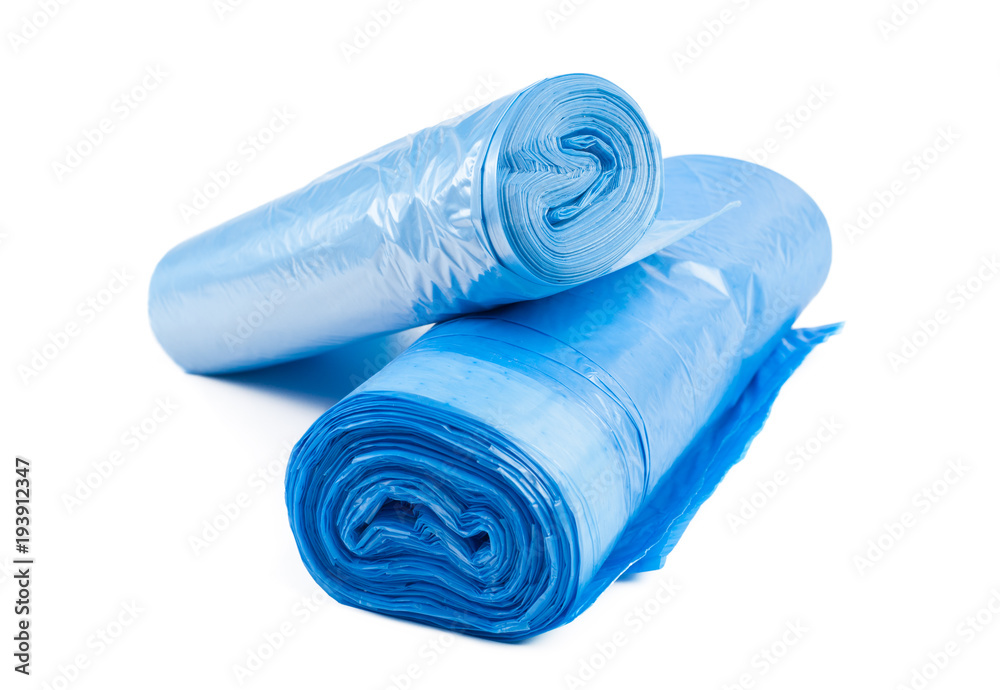 roll of plastic garbage bags isolated on white background roll of plastic garbage bags isolated on white background