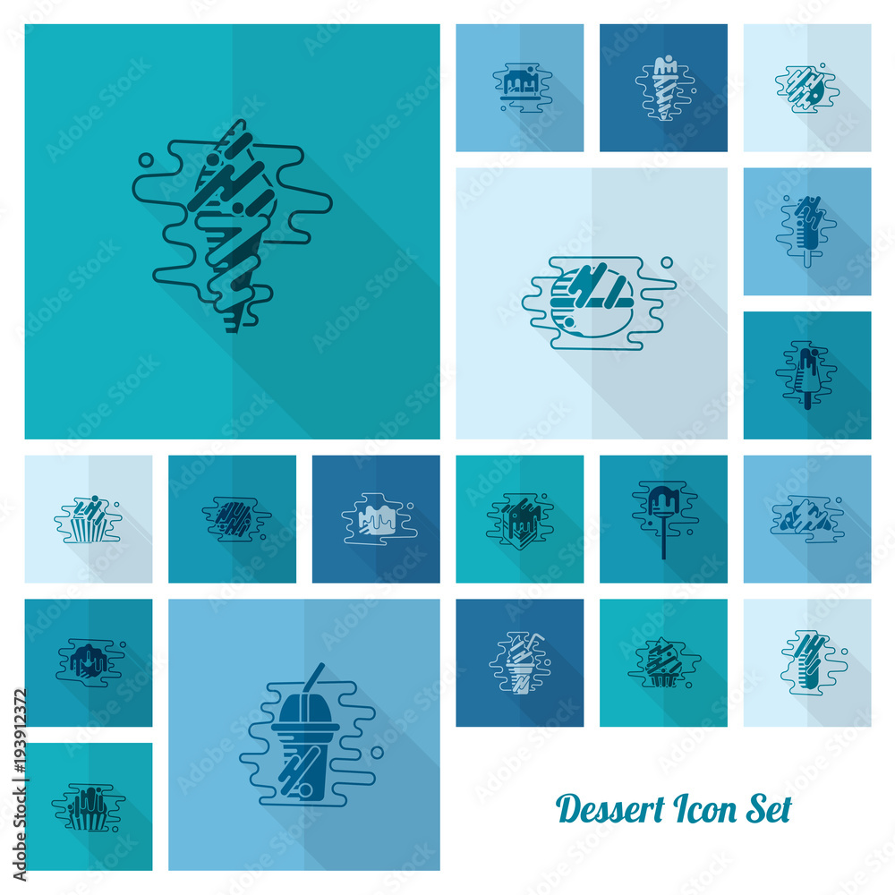 Dessert Icon Set in Modern Flat Design Style Dessert Icon Set in Modern Flat Design Style