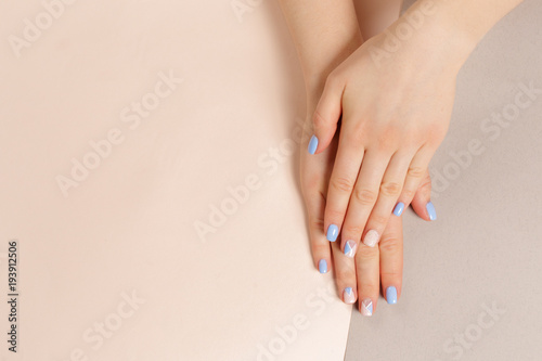 Stylish trendy female manicure.