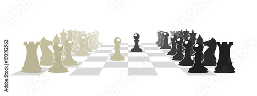 Chess board with figures vector illustration.