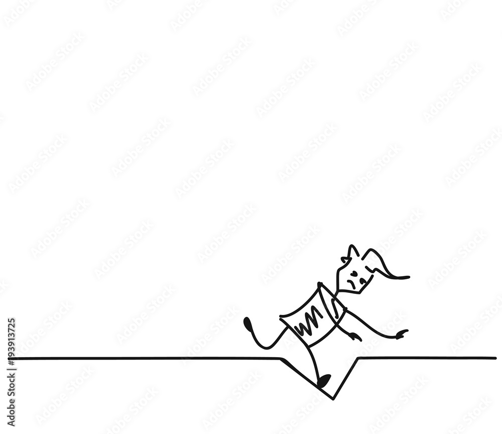 Man falling, Cartoon Hand Drawn Sketch Vector illustration. Man falling, Cartoon Hand Drawn Sketch Vector illustration.
