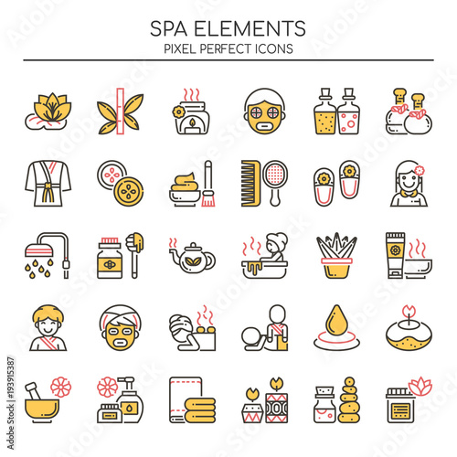 Spa Elements , Thin Line and Pixel Perfect Icons.