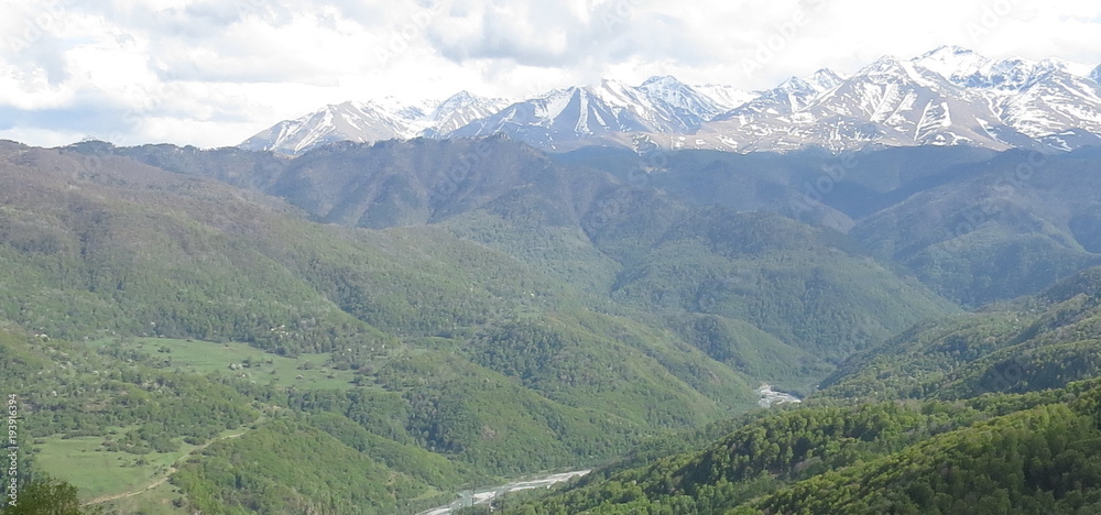 The Landscape Of The Main Caucasian Ridge. Russia. Karachay-Cherkess Republic.