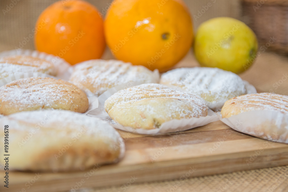 Cookies made with orange and lemon. Homemade organic kitchen biscuits. Cookies made with orange and lemon. Homemade organic kitchen biscuits.