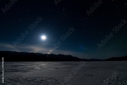 Moon and Mountains, Yukon Territory, Canada