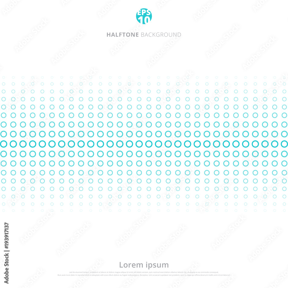 Abstract blue circles halftone. Donuts pattern background with copy space. Abstract blue circles halftone. Donuts pattern background with copy space.