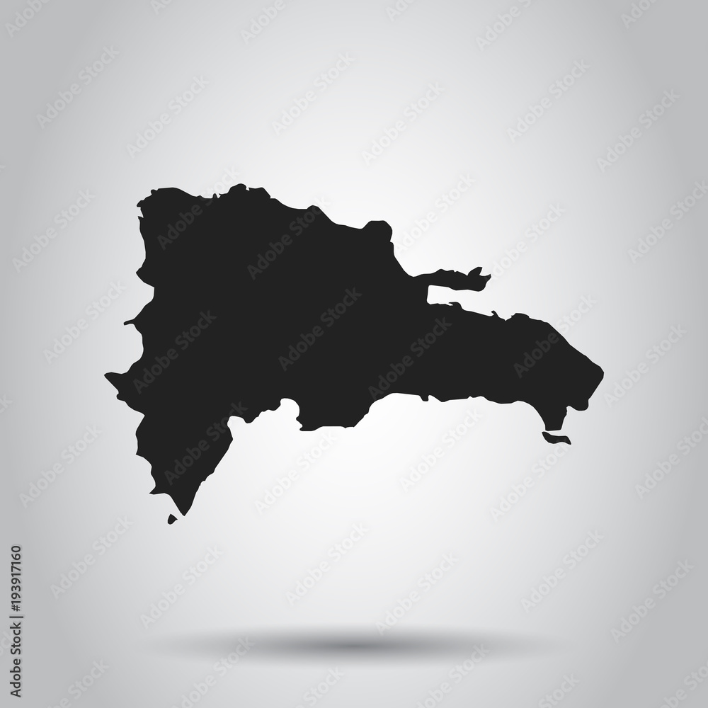 Dominican Republic vector map. Black icon on white background.