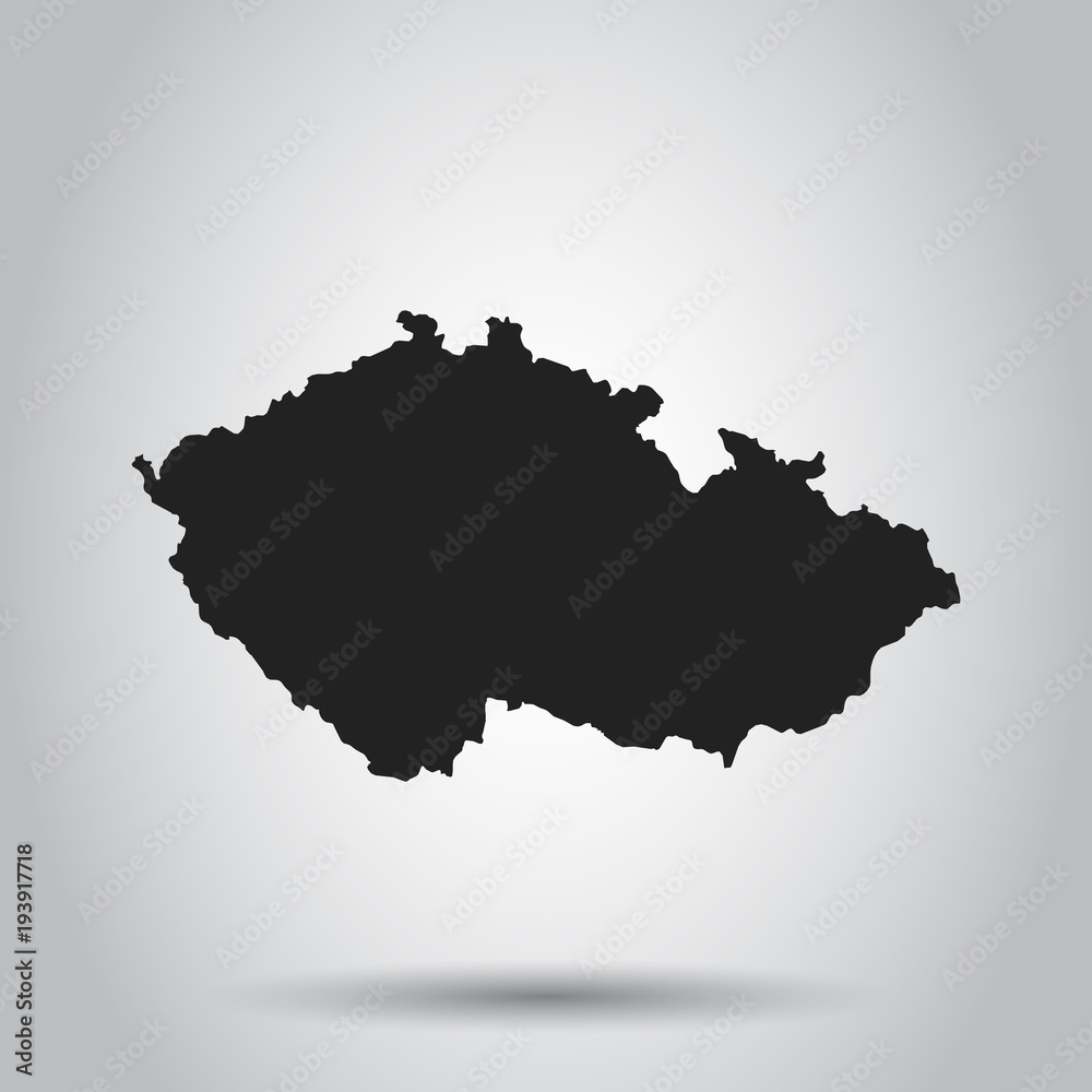 Czech Republic vector map. Black icon on white background.