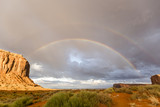 A rainbow after a storm in Monument Valley in Utah