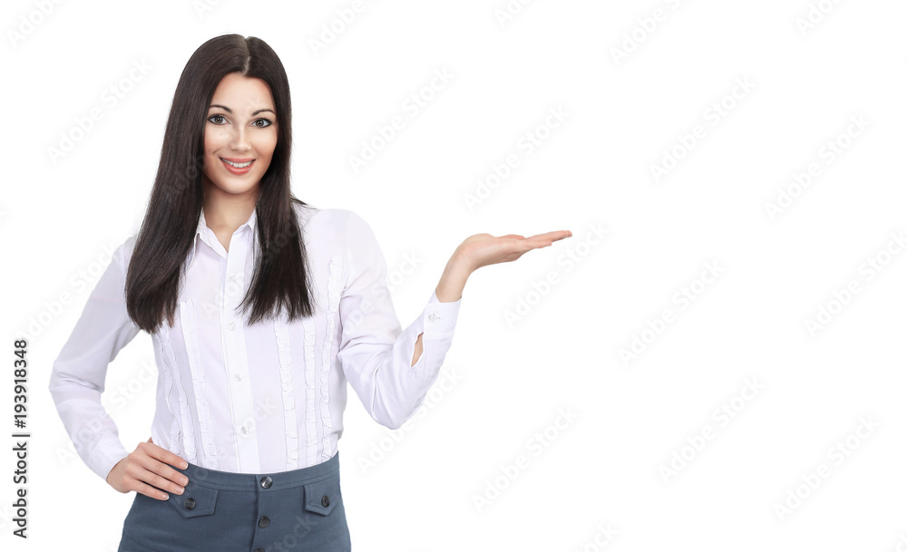 successful business woman on a white background successful business woman on a white background