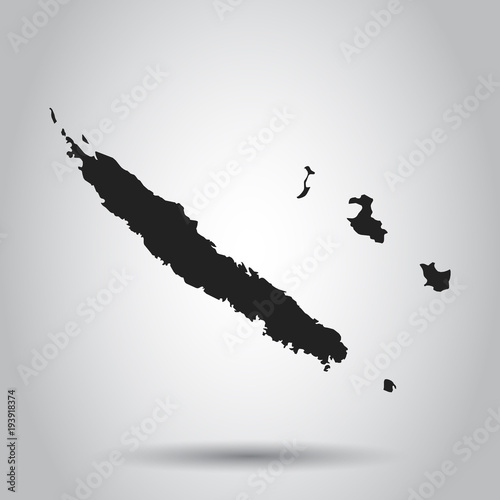 New Caledonia vector map. Black icon on white background. photo