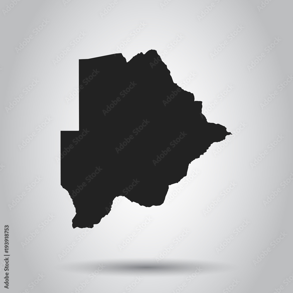 Botswana vector map. Black icon on white background.