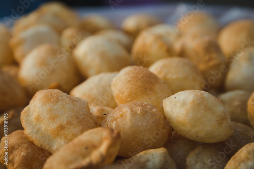 Pani puri,also known as golgappa and puchka is a famous snack food all over india. photo