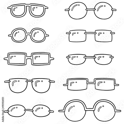 vector set of eyeglasses