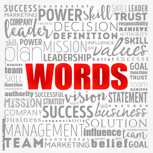 WORDS word cloud collage, business concept background