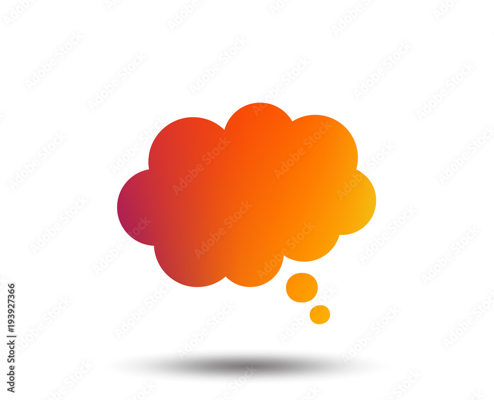 Comic speech bubble sign icon. Chat think symbol. Blurred gradient design element. Vivid graphic flat icon. Vector Comic speech bubble sign icon. Chat think symbol. Blurred gradient design element. Vivid graphic flat icon. Vector