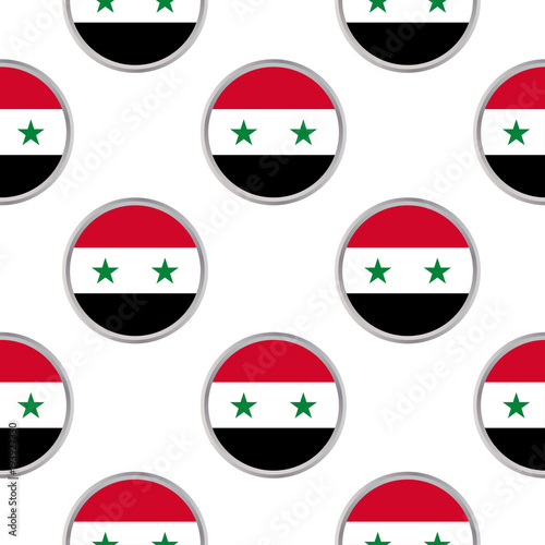 Free Download Seamless pattern from the circles with flag of Syria. - GFXLoad